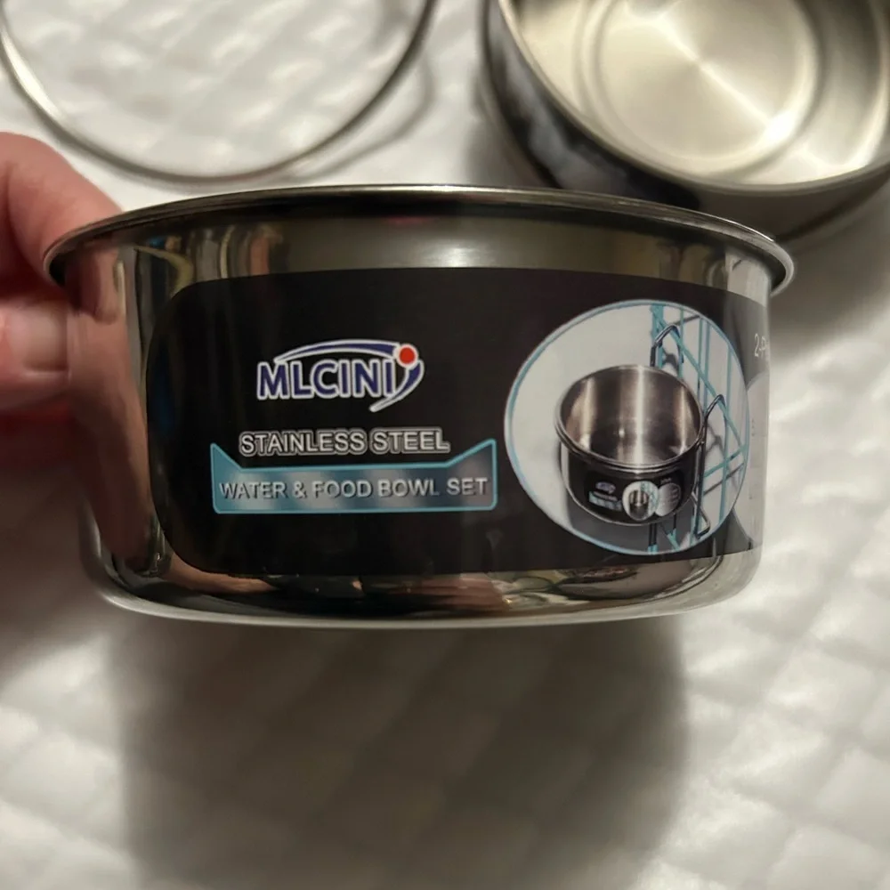 Stainless steel hanging pet bowls